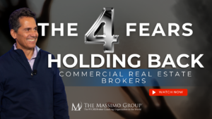 The 4 Fears Holding Back Commercial Real Estate Brokers - Video thumbnail featuring title text and a business person.
