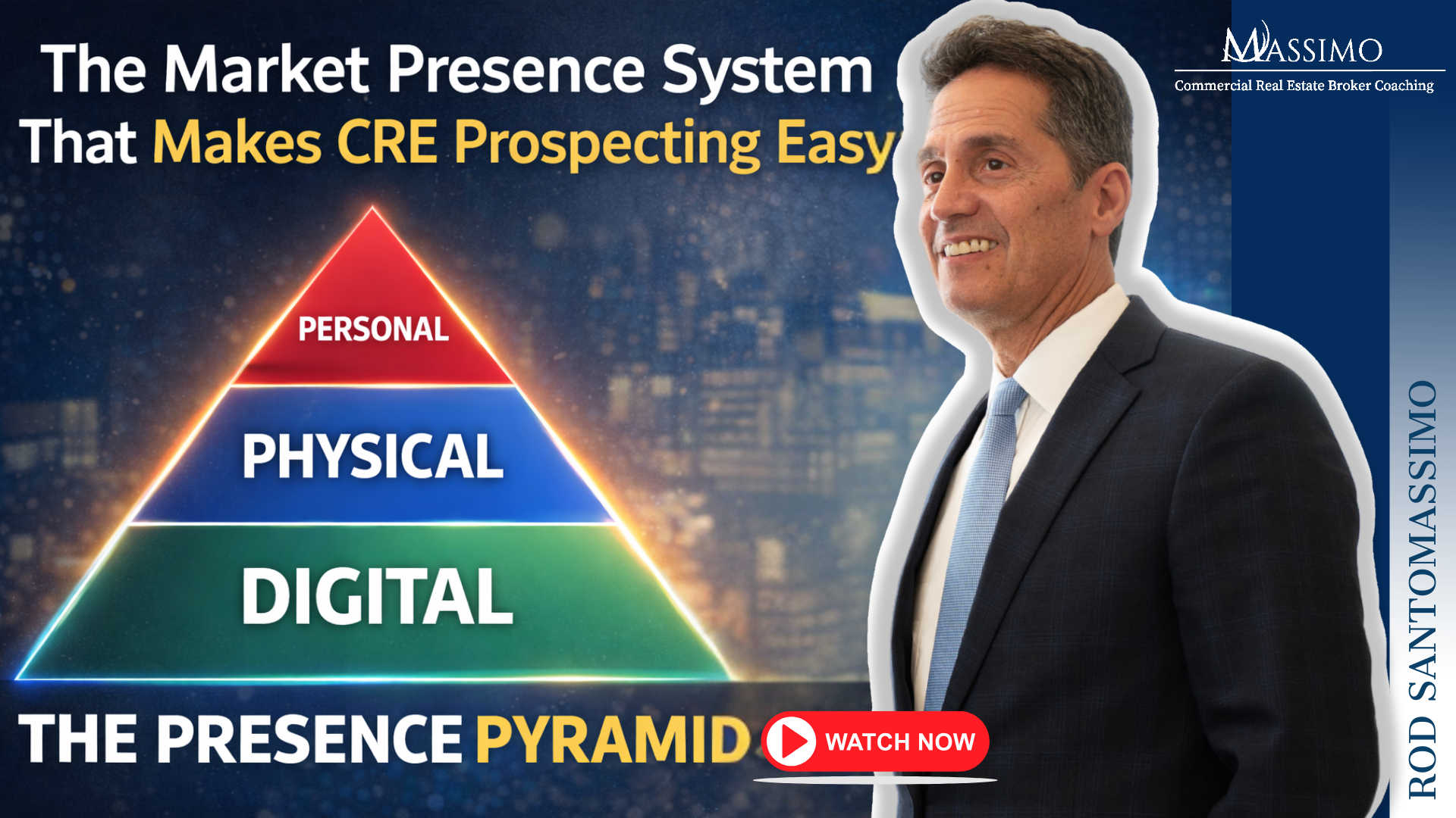 The Presence Pyramid for Commercial Real Estate brokers showing Personal, Physical, and Digital layers.