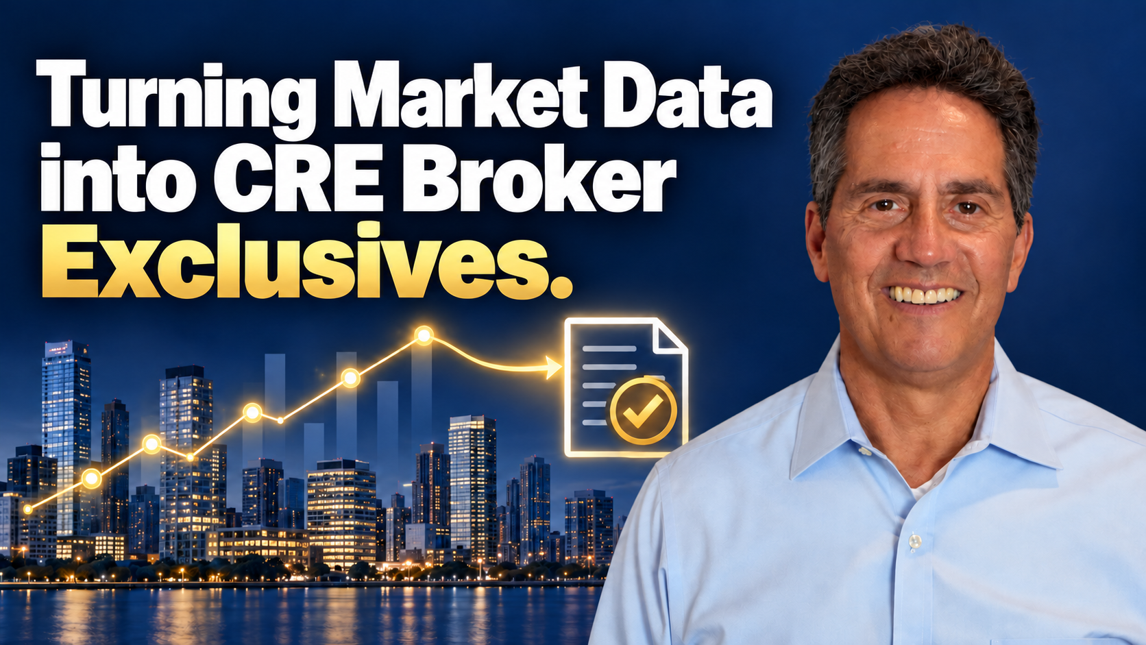 Massimo Group graphic featuring Rod Santomassimo and title text: How Commercial Real Estate Brokers Turn Market Data Into Exclusive Assignments.